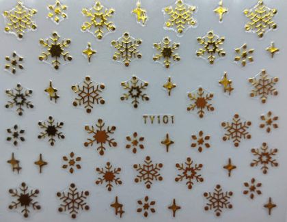 3D samolepky Vánoce  Zlaté - TY 101