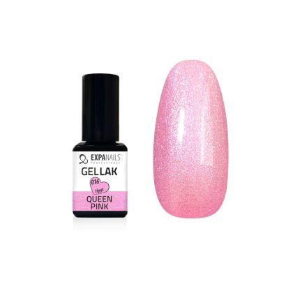 Gel lak - QUEEN Pink - jemný třpyt 5ml