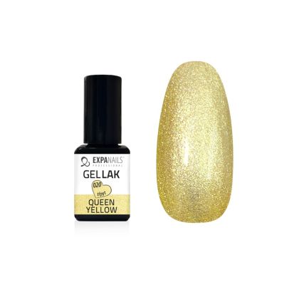 Gel lak - QUEEN Yellow - jemný třpyt 5ml