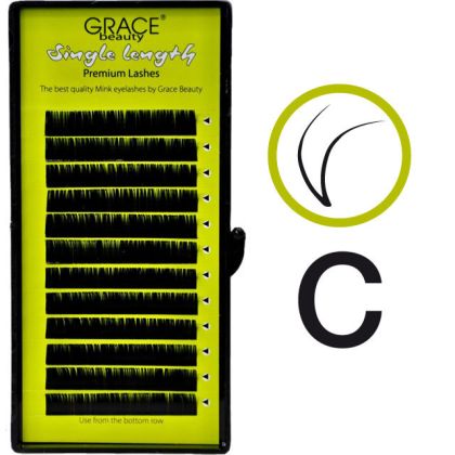 Permanentní řasy typ C - platíčko 0,10x12mm