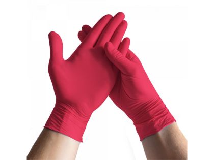 Rukavice NITRIL-TMAVĚ RŮŽOVÉ  vel.,,M