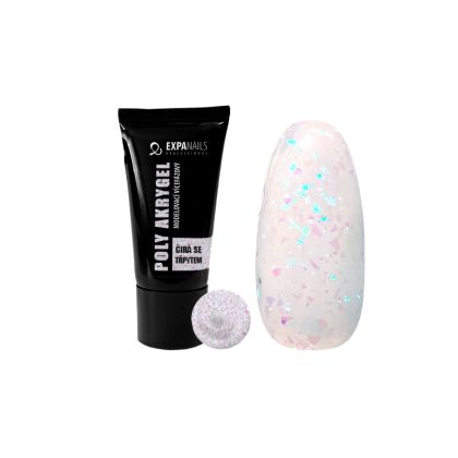 POLY AKRYGEL v tubě - ČIRÁ se třpytem 30g