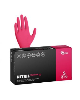 RUKAVICE NITRILOVÉ NEPUDROVÉ TMAVĚ RŮŽOVÉ VELIKOST ,,S 