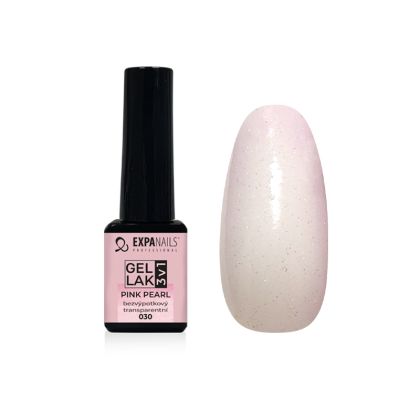 Gel lak 3v1 - PINK pearl transparent - bezvýpotkový č.030