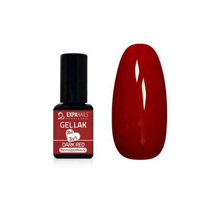Gel lak 3v1 - DARK RED č.064 - bezvýpotkový