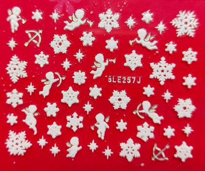 3D vánoční samolepky na nehty BLE 257J