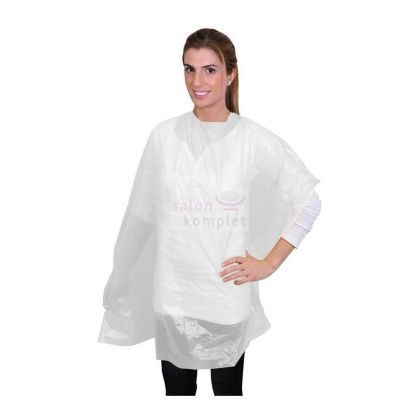 Jednorázová pláštěnka bílá PE 50 ks/bal