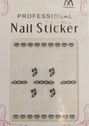 Samolepky  na nehty-bílé +černé