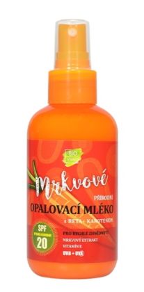 Přírodní opalovací mléko s mrkvovým extraktem SPF 20