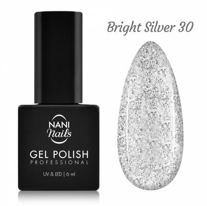NANI gel lak 6 ml - Bright Silver č.30
