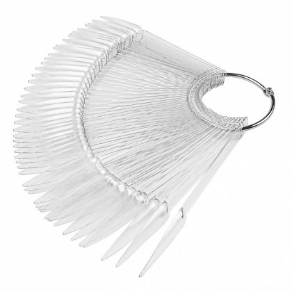 Vzorník na laky, gely - Průhledný, 50 pozic, Stilleto