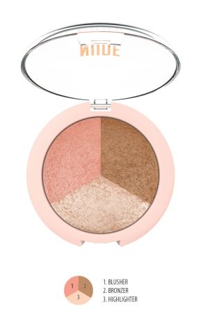 NUDE LOOK Baked Trio Face Powder 3v1