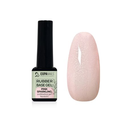 UV/LED gel Rubber base - Pink Sparkling 5 ml