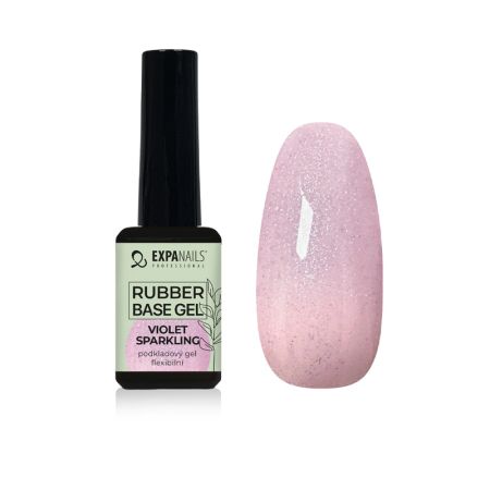 UV/LED gel Rubber base - Violet Sparkling 11 ml