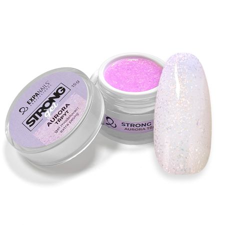 UV/LED Gel modelovací Strong - Aurora třpyt 15 g