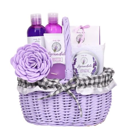 Dárkový koš kosmetiky s levandulovým olejem