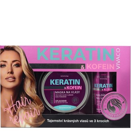 Dárková kazeta vlasové péče s keratinem a kofeinem