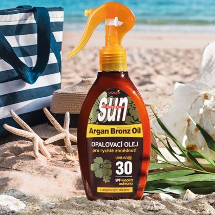 Opalovací olej s bio arganovým olejem SPF 30 SUN VITAL 200ml
