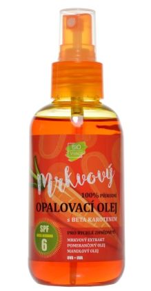 100% Přírodní opalovací olej s mrkvovým extraktem SPF 6                    150 ml