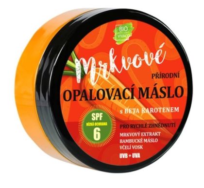 100% Přírodní opalovací máslo s mrkvovým extraktem OF 6                    150ml