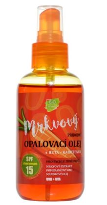 100% Přírodní opalovací olej s mrkvovým extraktem SPF 15                   150 ml