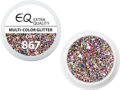 EBD 867 - Extra Quality Dry Color Gel - MULTI-COLOR GLITTER, 5g (bezvýpotkový barevný gel - ideální pro