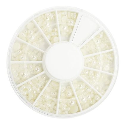 NANI zdobení na nehty Z9 - Kamínky, Mix velikostí, Krémově bílá