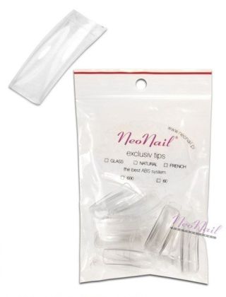 NeoNail tipy, průhledné, krátká lep. plocha 60 ks - č. 2