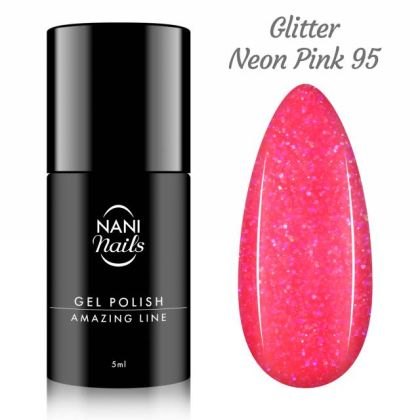 NANI gel lak Amazing Line 5 ml - Glitter Neon Pink