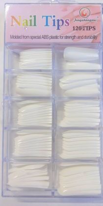 Tipy v boxu Stiletto, 100 ks, 10 vel. - French, bez lep. plochy