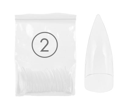 NANI tipy Stiletto, průhledné, dlouhá lep. plocha, 50 ks - vel. 2