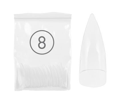 NANI tipy Stiletto, průhledné, dlouhá lep. plocha, 50 ks - vel. 8