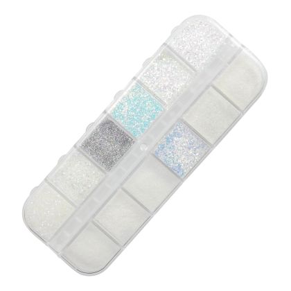 Zdobení Shimmer Effect - 12 kusů, mix barev