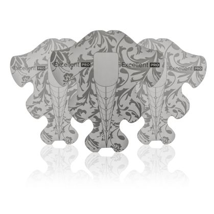 NANI šablony na nehty Grey Flowers, 100 ks