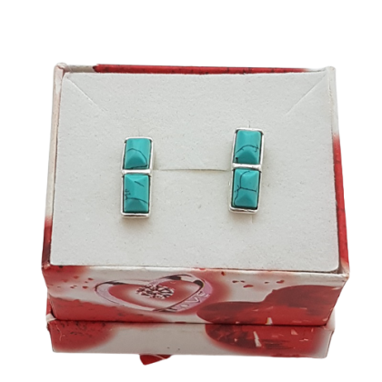 Tyrkysové náušnice dva obdélníčky