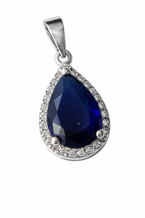 Stříbrný přívěsek Modrá kapka elegance - symbol klidu, hloubky a nadčasového luxusu
