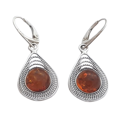 Stříbrné náušnice s jantarem – kapka hřejivé harmonie