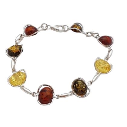 Jantarový náramek s oválnými očky II.