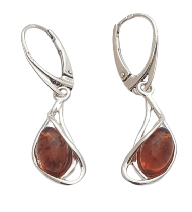 Stříbrné náušnice s přírodním jantarem - dotek teplého světla