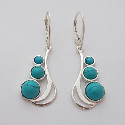 Tyrkysové náušnice atypické visací VI.