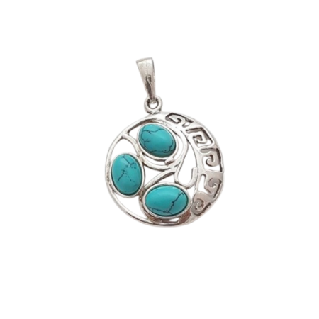 Stříbrný přívěsek s tyrkysem – harmonický kruh