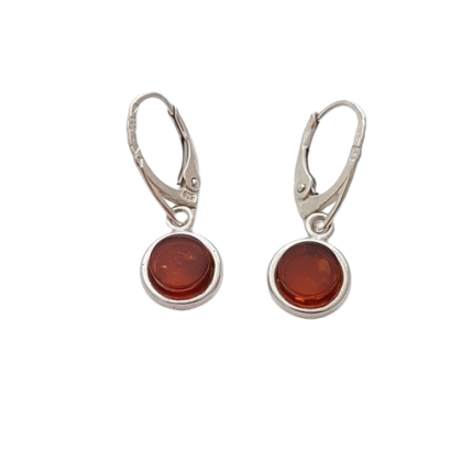 Jantarové náušnice s kulatým jantarem III.