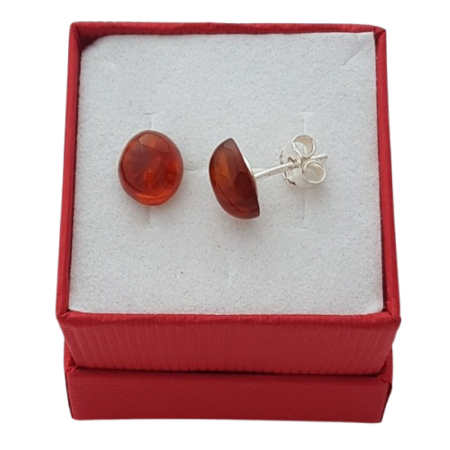 Stříbrné peckové náušnice s přírodním jantarem – čistá krása v hřejivém tónu