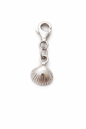 Stříbrný přívěsek mušle na karabině – jemný symbol moře a svobody
