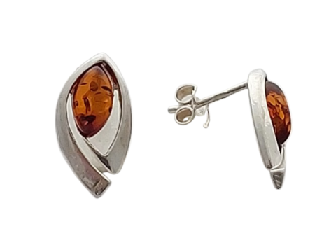 Jantarové náušnice hnědé na puzetu