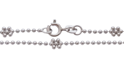 Stříbrný řetízek s kytičkami