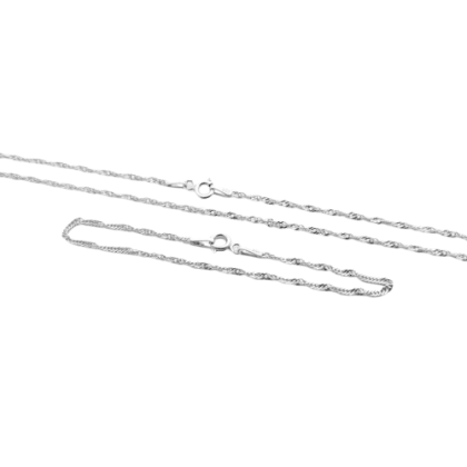 Stříbrný set náramek a řetízek lambáda