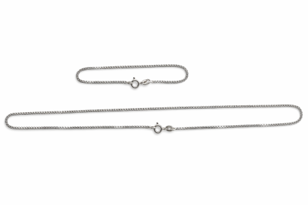 Stříbrný set náramek a řetízek s jemným hranatým vzorem - čistá linie stříbra