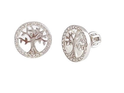 Stříbrné náušnice strom života, zapínání na šroubek