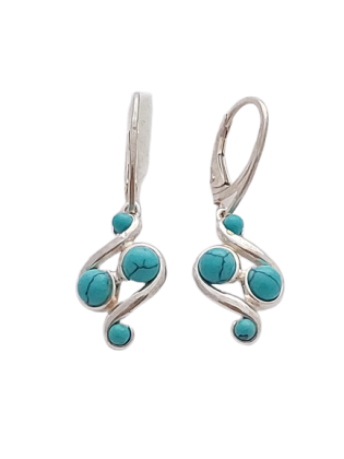 Tyrkysové náušnice atypické visací VII.